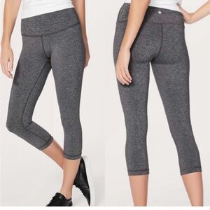 Lululemon Wunder Under High Rise Gray Leggings Size 8